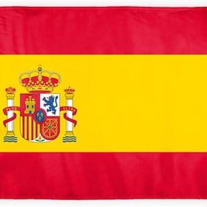 Spanish flags with seal for Outdoor Nylon Brass Grommets - Spain coat of arms country flag - Choice of Style & Sizes