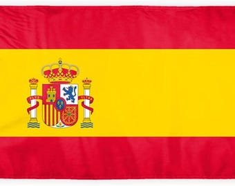Spain Flag with Coat of Arms: Outdoor Nylon, Brass Grommets