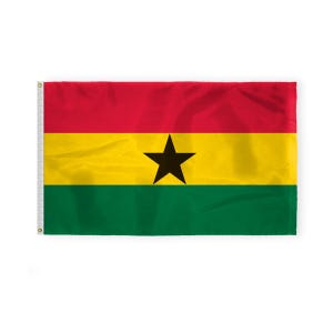 Ghana National Flag 200D Nylon with Brass Grommets Ghanaian Flags in Multiple Sizes & Styles, Africa Country Banner