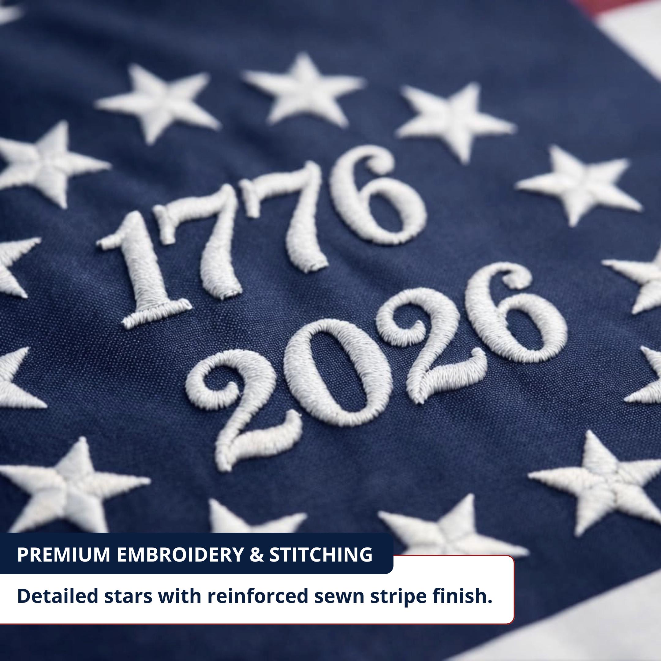 Promopatriot 250th Anniversary Flag 3x5ft Embroidered 400D Nylon- Brass ...