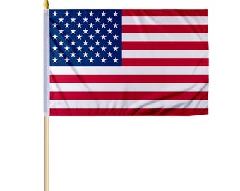 Mini American Stick Flag: 8x12" USA Flag with Gold Spear