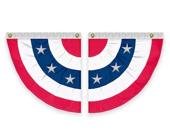 American Flag Pleated Fan Banner: 4th of July Patriotic Bunting