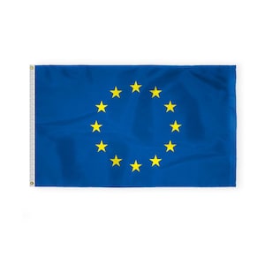 EU Europe European Union National Flag 200D Nylon with Brass Grommets, Country Flags Banner Multiple Sizes & Styles