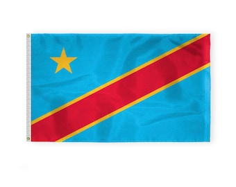 Bandera de la República Democrática del Congo: Bandera nacional congoleña de nailon con ojales
