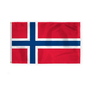 May include: A red, white, and blue flag with a large blue cross on a white background. The flag is the national flag of Norway.