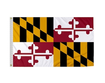Maryland State Flag: Nylon with Brass Grommets, Various Sizes