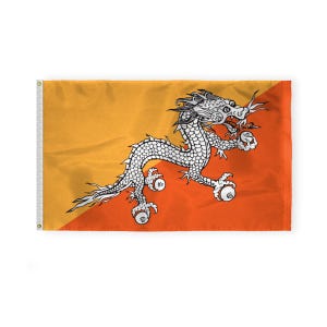 Promopatriot Kingdom of Bhutan Bhutanese country flag brass grommets 200d nylon world flags vibrant colors - many styles and sizes