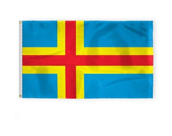 Bandera de las Islas Åland: nailon 200D, colores vibrantes, varios tamaños