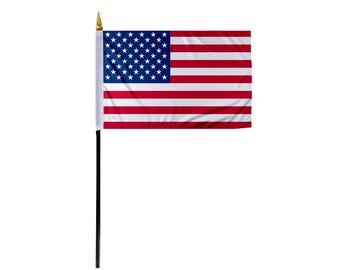 Mini American Stick Flag: 4x6" USA Table Desk Flags