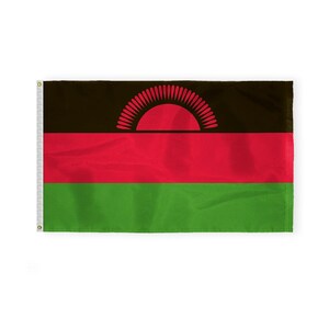 Malawi Flag Grommets for Indoor Outdoor Use, Malawian Africa Republic Country Flags - Perfect for Events & Decor - Multiple Sizes
