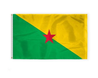 Bandera de la Guayana Francesa: nailon 200D con ojales de latón