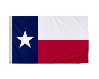 Texas Lone Star Flag: Nylon with Brass Grommets - Multiple Sizes