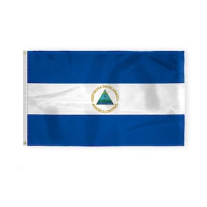 Nicaragua Coat of Arms Flags for Outdoor Nylon Brass Grommets - Nicaraguan Country - Many Styles and Sizes