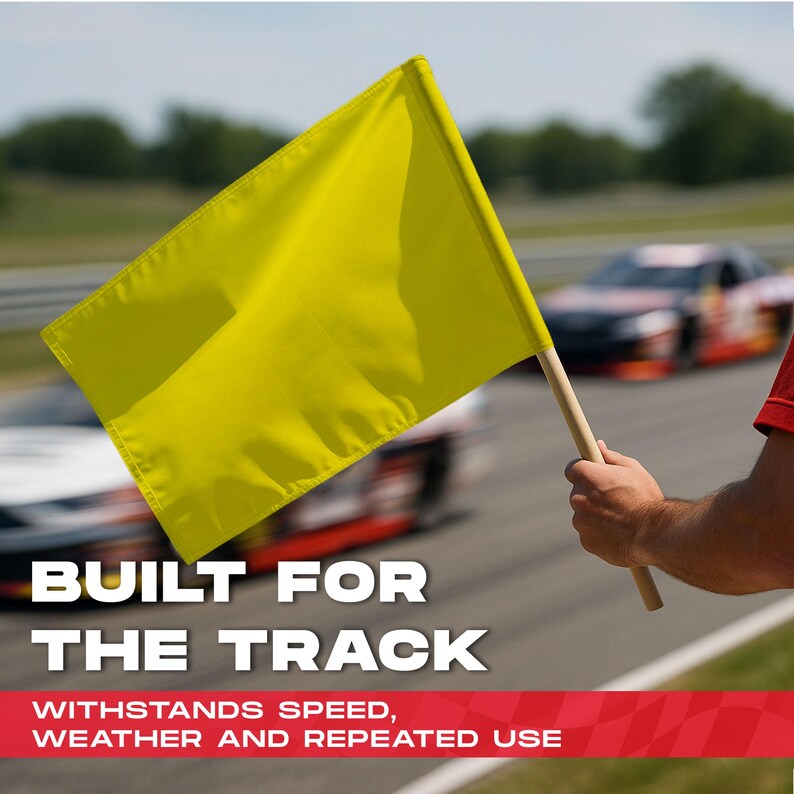 Yellow Racing Flag Car Yellow Racing Caution Flag: Track & Kart Sports - 3 Sizes - Etsy