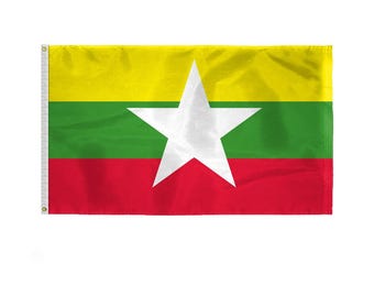 Myanmar Flaggen-Aufkleber – 100 Mm Vinyl, 1 Stück + 2 Bonus, Wetterfest