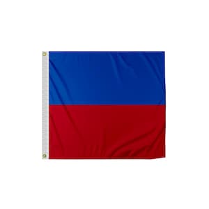 May include: A blue and red flag with a horizontal stripe design. The top half of the flag is blue and the bottom half is red.