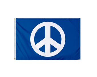 Nylon Peace Symbol Flag: Anti War Banner with Brass Grommets