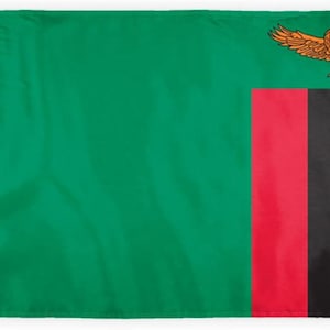Zambia flag heavy duty nylon 200d -  Zambian African country flags, Gift Ideas, Brass Grommets, Choice of Sizes