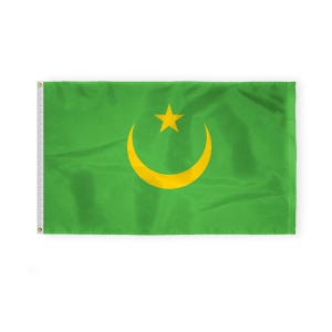 Mauritania flag for Indoor Outdoor Heavy Duty Nylon - African Country Flags, Event Decor, Gift Idea, Brass Grommets, Multiple Sizes,