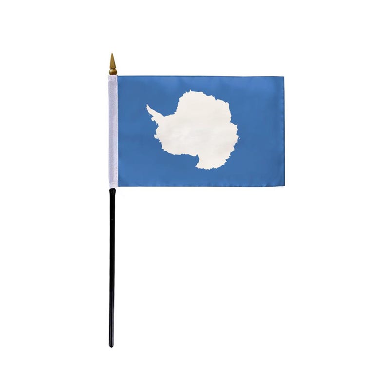 Antarctica Flag – Graham Bartram Design 200D Nylon with Sewn Edges | Multiple Sizes Available 4"x6"in Stick Flag