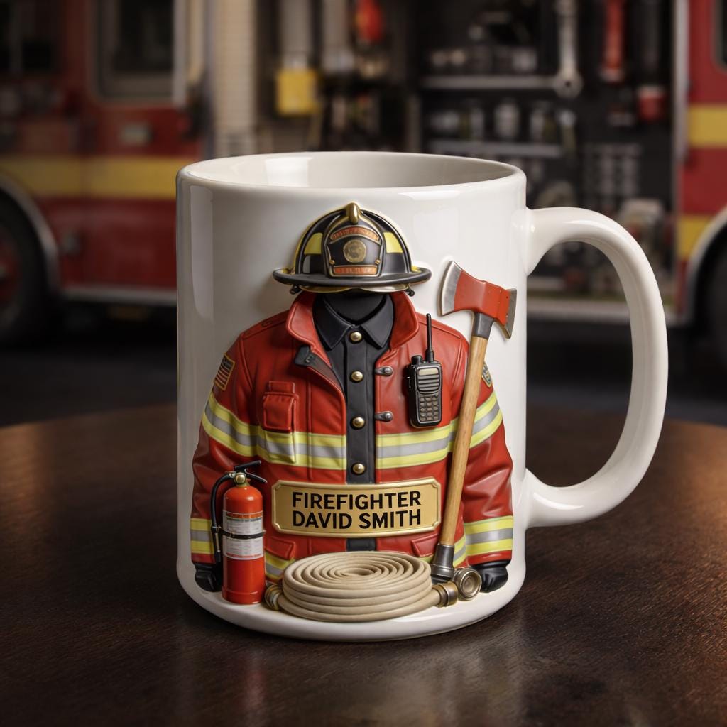 Discover Personalized Firefighter Mug, Custom Name Fireman Coffee Cup, Firefighter Gift for Him, First Responder Gift