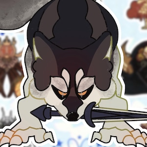 Dark Souls Great Grey Wolf Sif Sticker Waterproof Vinyl 1.5&quot; Video Game Soulsborne