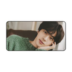 BTS Jin Gaming Desk Mat - Perfect for Home Office or Gaming Set Up, Gift for BTS Army, Work From Home Essentials  - 32&quot; x 16&quot;