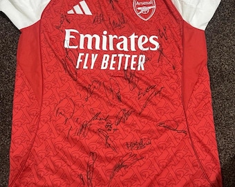 Arsenal Team Handsigned Home Shirt 25/26 With A Certificate Of Authenticity