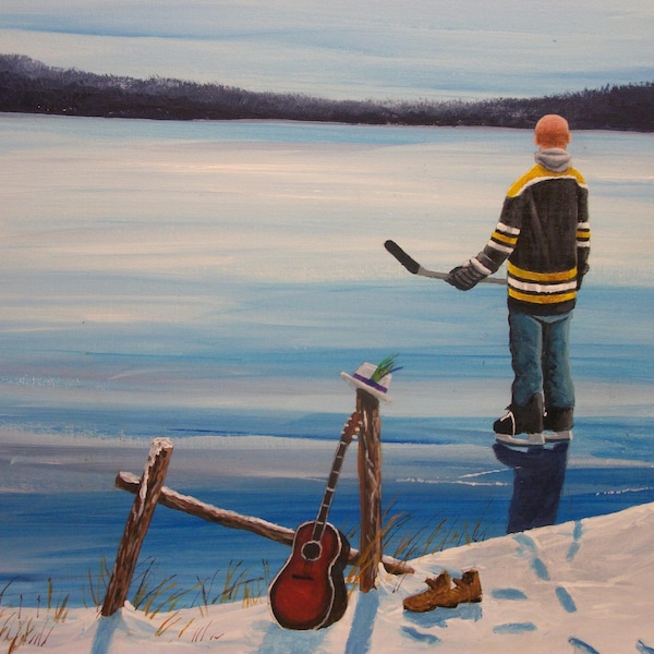On Frozen Pond - A Tribute to Gord Downie - Tragically Hip - Print - hockey - painting - art - wall hanging