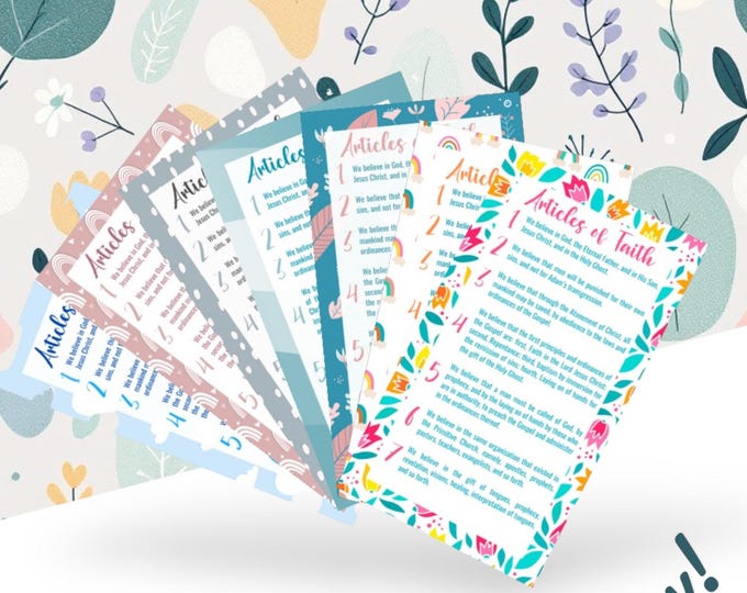 LDS Articles of Faith Cards | Pocket-Sized Scripture Reference | Primary Baptism Gift | The Church of Jesus Christ of Latter-day Saints