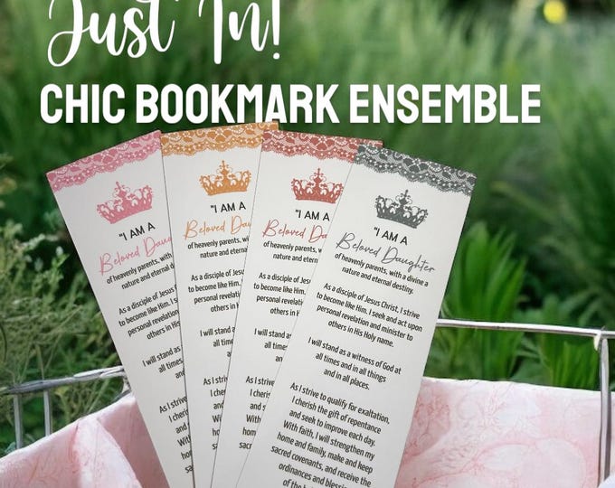Young Women's LDS Bookmark – “I Am a Beloved Daughter” Young Woman's Theme Youth Gift Girls Camp Activity Handout Seminary Scripture Study