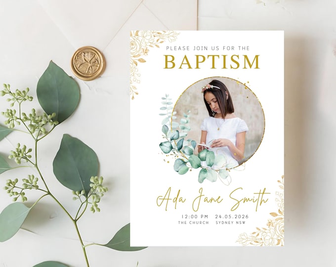 Girl Baptism Invitation Digital Download | Editable Baptism Invite Template | LDS Baptism Printable for Girls | Instant Download