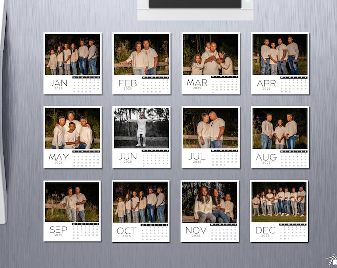 Custom Photo Magnet Calendar – Personalised Fridge Calendar, Yearly Photo Planner, Family Gift, Custom Keepsake, Photo Magnet Gift