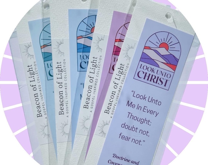 LDS Youth Theme Bookmark 2025 – “Look Unto Christ” D&C 6:36 Scripture Bookmark | Missionary, Baptism, or Youth Gift | Young Women Young Men