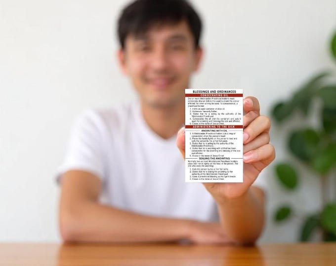 LDS Priesthood Ordinance Cards Pocket-Sized Reference for Anointing, Blessings, Sacrament & More | Durable Ministering I Missionary Gift