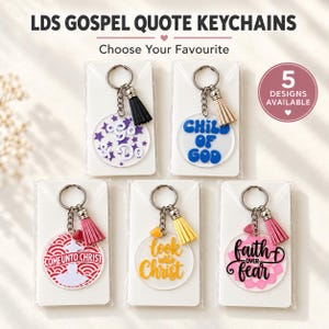 LDS Gospel Quote Acrylic Keychain with Tassel, Christian Gift for Missionaries and Youth