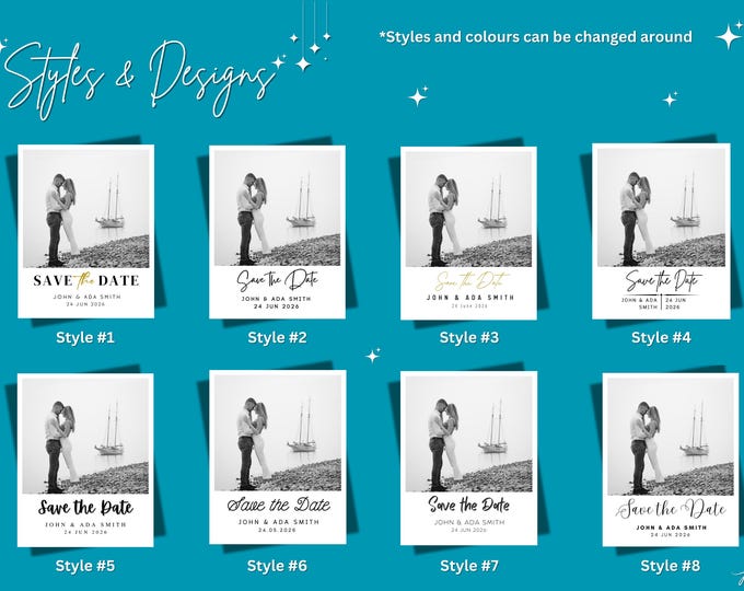 Custom Save the date photo magnets for wedding announcement
