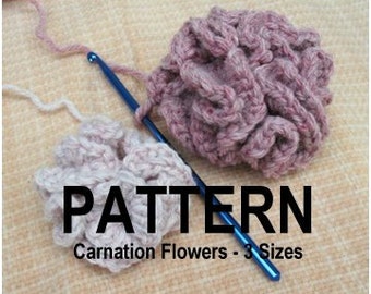 Carnation Flowers Pattern Instructions for 3 sizes INSTANT PDF DOWNLOAD