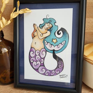 Mermaid Watercolor Art Print
