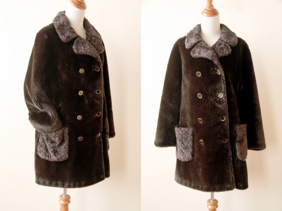 Items similar to 50s Faux Fur Peacoat on Etsy