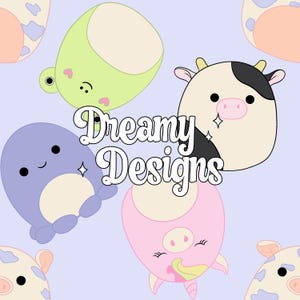 Squishies Seamless (purple background)