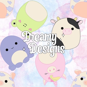 Squishies Seamless (Watercolor background)