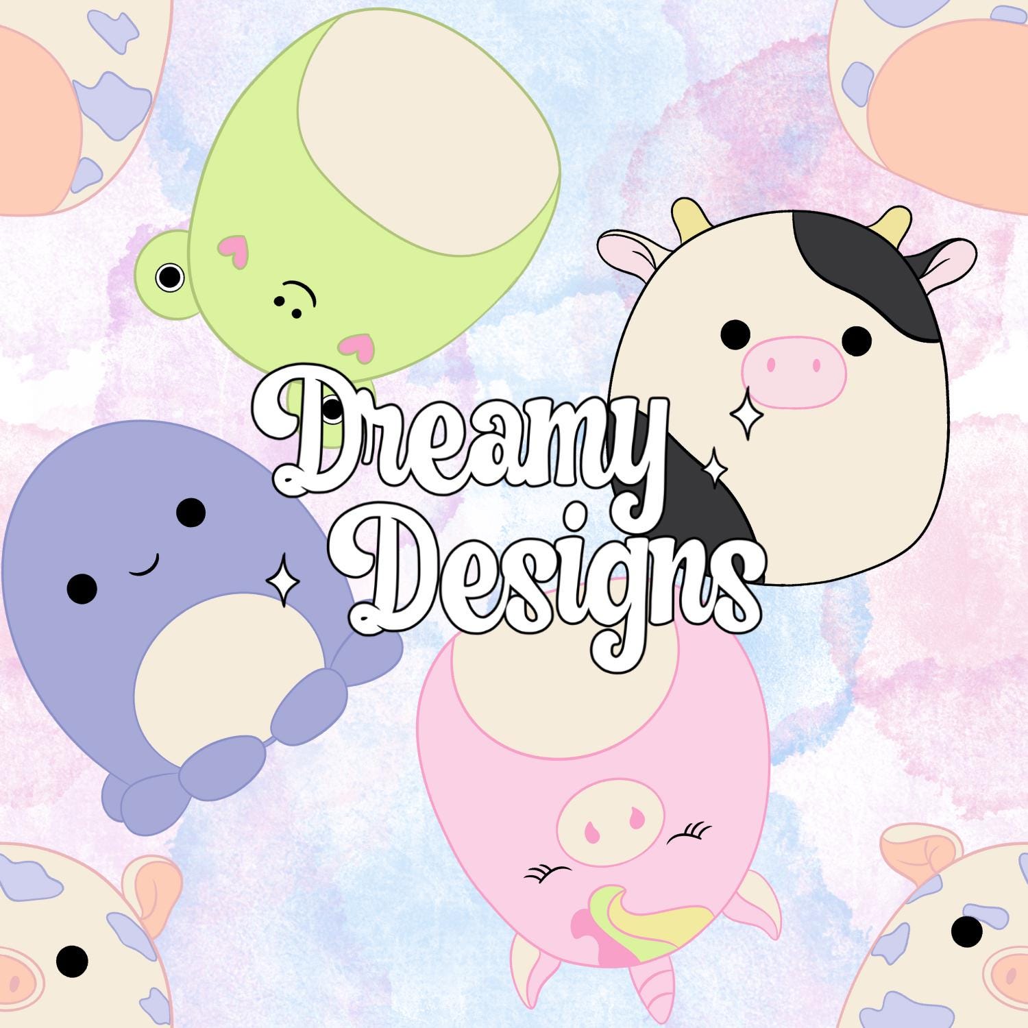 Squishies Seamless (Wasserfarbiger Hintergrund)
