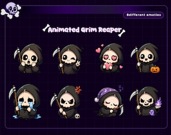 Halloween Animated Grim Reaper Emote Package for Twitch Streamers