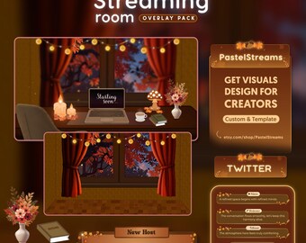 Animated Autumn Twitch Stream Overlay Package | VTubers and Twitch Streamers