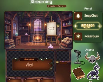 Cottagecore Twitch Overlay Package | Wooden,Dreamy Overlay | Obs & Streamelements