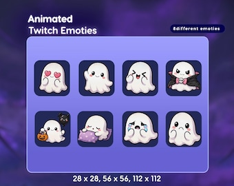 Halloween Twitch Emotes Package | Ghost Aesthetic | Kawaii | for Streamers