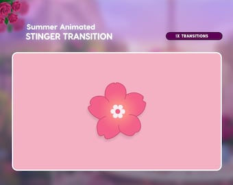 Summer Floral Twitch Transition | Pink Cottagecore Stinger for OBS (Digital Download)