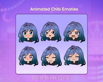 Animated  Chibi Girl Emotes | Kawaii Stream | Gamer Reaction For Twitch Steamers
