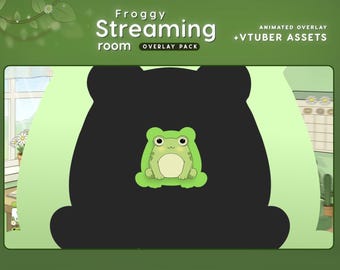 Animated Frog Stinger Transition | Cozy VTuber Stream Overlay (Digital Download)